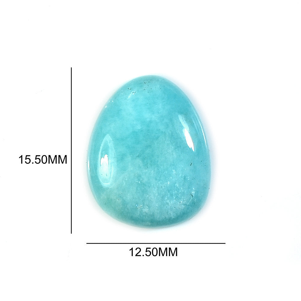 AMAZONITE PERUVIAN PLAIN CAB PEARISH CAB (AA\OPAQUE) 15.50X12.50 MM 5.08 Cts.