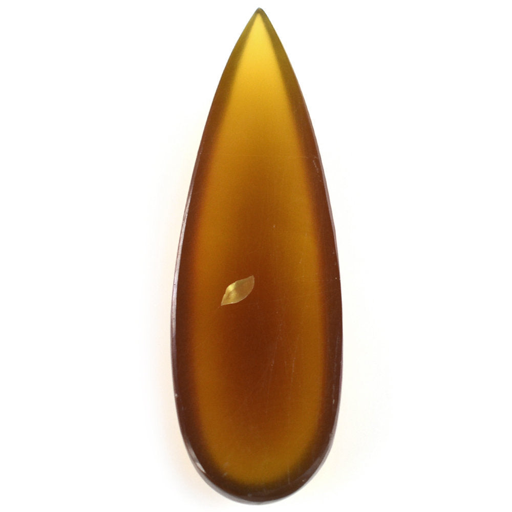 BROWN AMBER PEAR CAB 36X12MM 7.55 Cts.