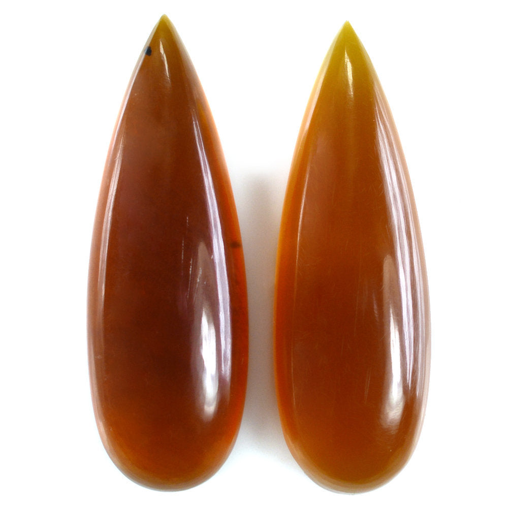 BROWN AMBER PEAR CAB 36X12MM 7.55 Cts.