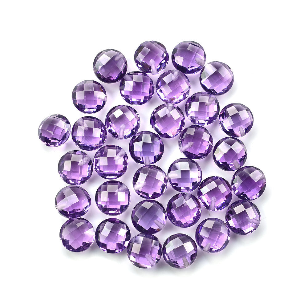 BRAZIL AMETHYST CHECKER BRIOLETTE ROUND (DARK\SI) 8.00X8.00 MM (H/D_0.50MM_*_RD) 2.01 Cts.