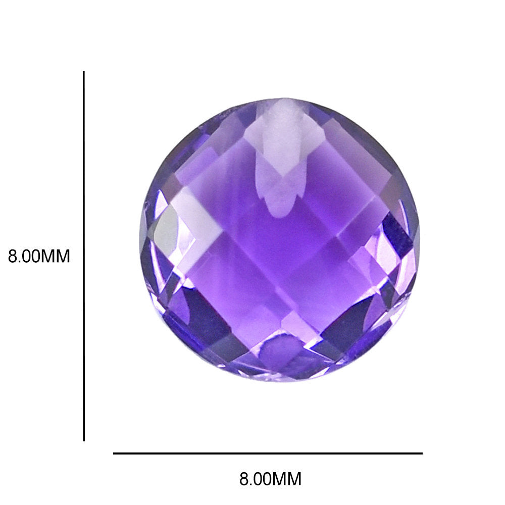BRAZIL AMETHYST CHECKER BRIOLETTE ROUND (DARK\SI) 8.00X8.00 MM (H/D_0.50MM_*_RD) 2.01 Cts.