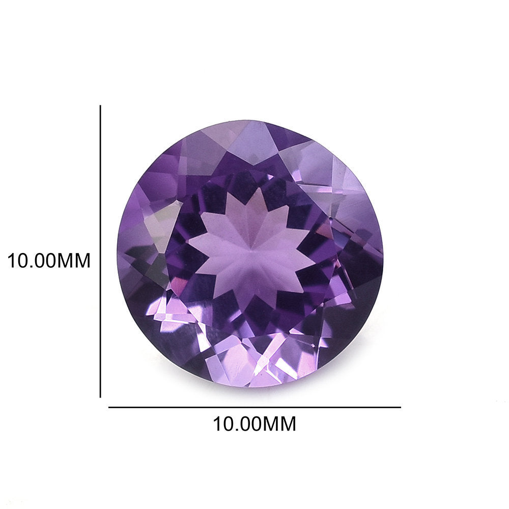 BRAZIL AMETHYST CUT ROUND (DARK\CLEAN) 10.00X10.00 MM 3.29 Cts.