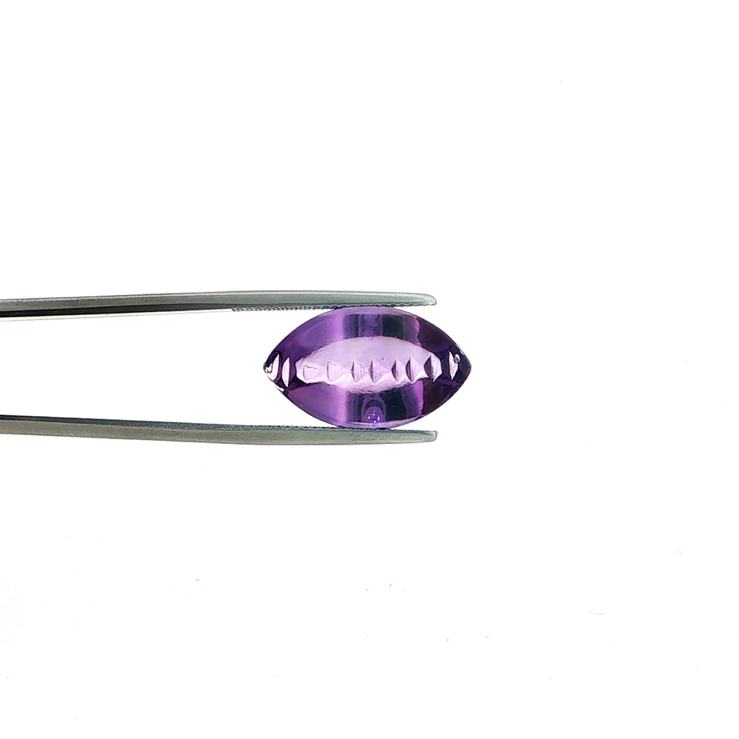 AMETHYST BRAZIL FLAT BUFFTOP EVIL EYE CLEAN OVAL (DARK/) 20.00X15.00 MM 14.3 Cts
