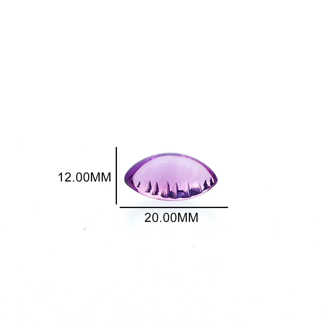 AMETHYST BRAZIL BUFF TOP CROSS CONCAVE BACK EYECLEAN MARQUISE (DARK/) 20.00X12.00 MM 11.33 Cts.