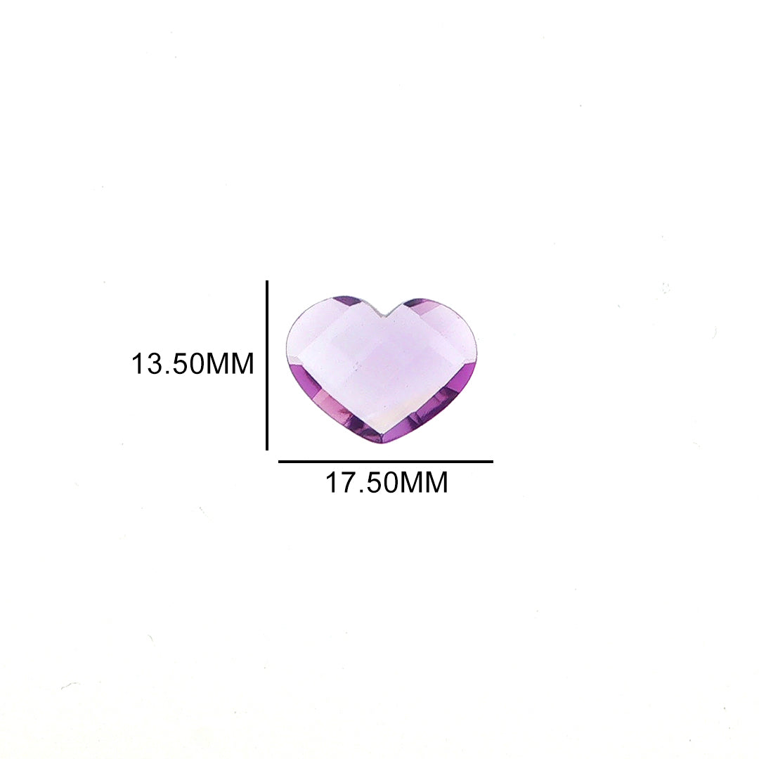 AMETHYST BRAZIL CHECKER CUT BRIOLETE EYECLEAN HEART (DARK/) 17.50X13.50 MM 07.99 Cts.