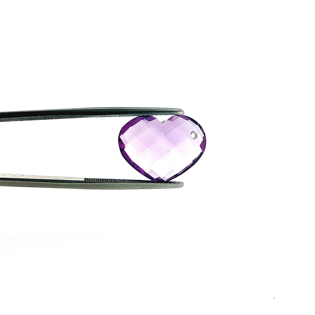 AMETHYST BRAZIL CHECKER CUT BRIOLETE EYECLEAN HEART (DARK/) 17.50X13.50 MM 08.38 Cts.