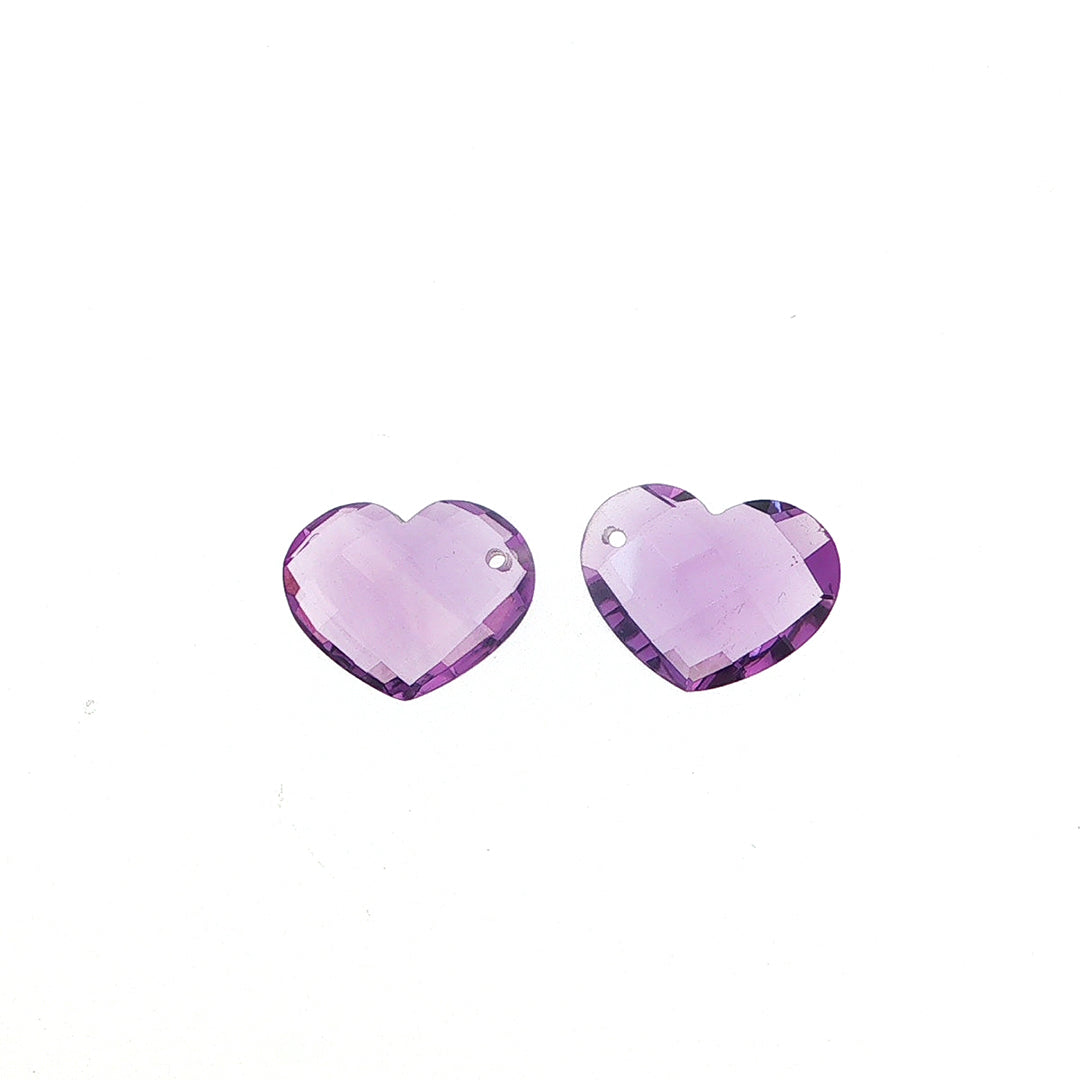 AMETHYST BRAZIL CHECKER CUT BRIOLETE EYECLEAN HEART (DARK/) 17.50X13.50 MM 08.38 Cts.