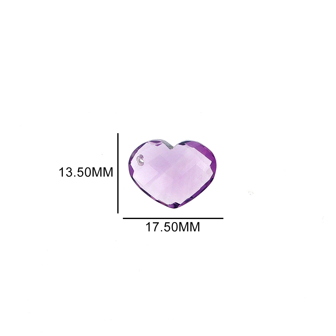 AMETHYST BRAZIL CHECKER CUT BRIOLETE EYECLEAN HEART (DARK/) 17.50X13.50 MM 08.38 Cts.