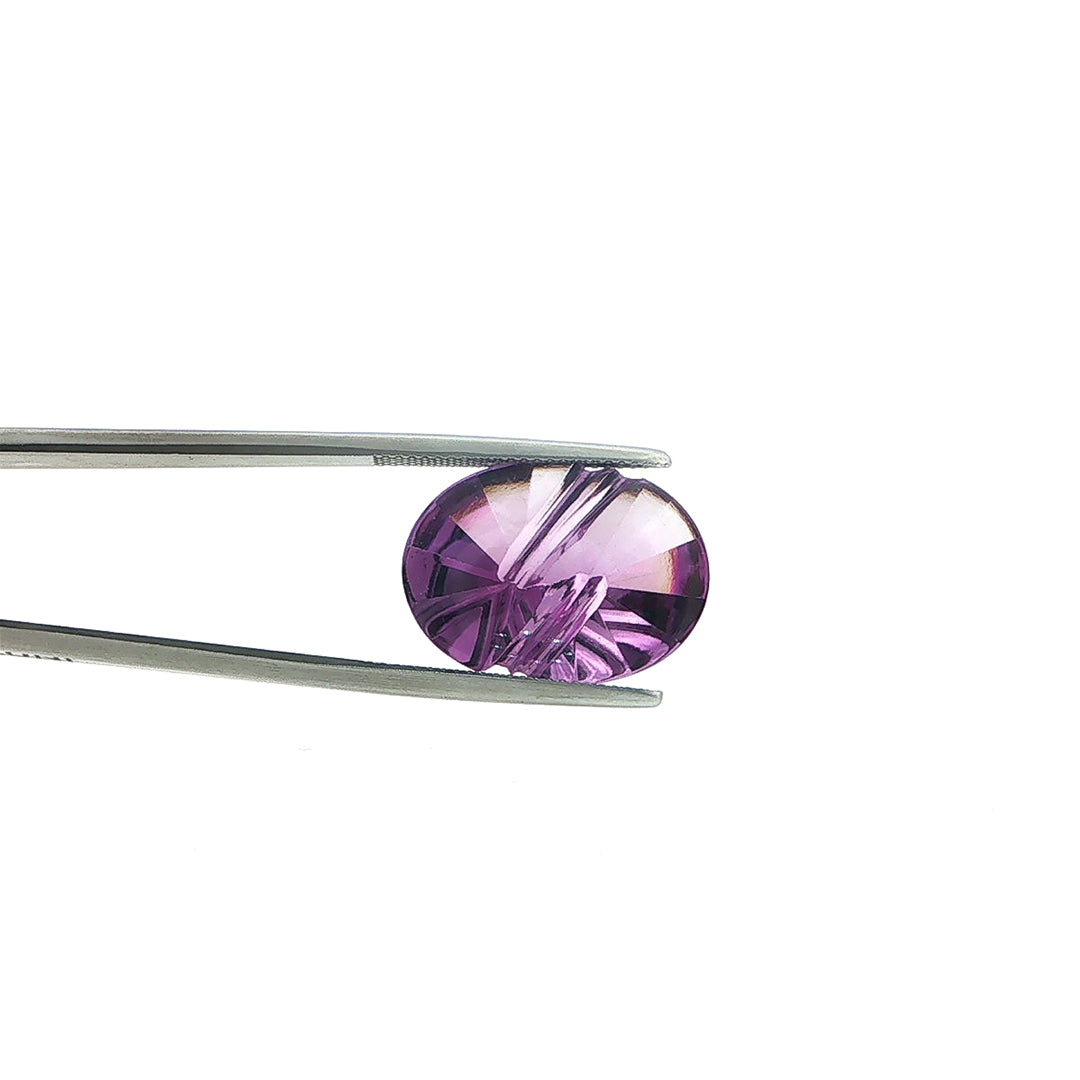 AMETHYST BRAZIL FLAT BUFFTOP EVIL EYE CLEAN OVAL (DARK/) 20.00X15.00 MM 11.76 Cts
