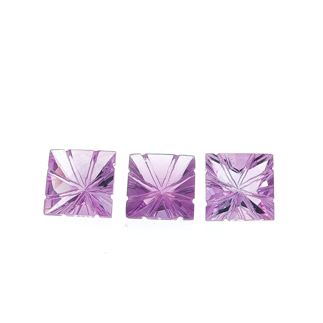 AMETHYST BRAZIL CHECKER PRINCESS BACK LAZER EYE CLEAN SQUARE (MEDIUM/) 10.00X10.00 MM 4.00Cts.
