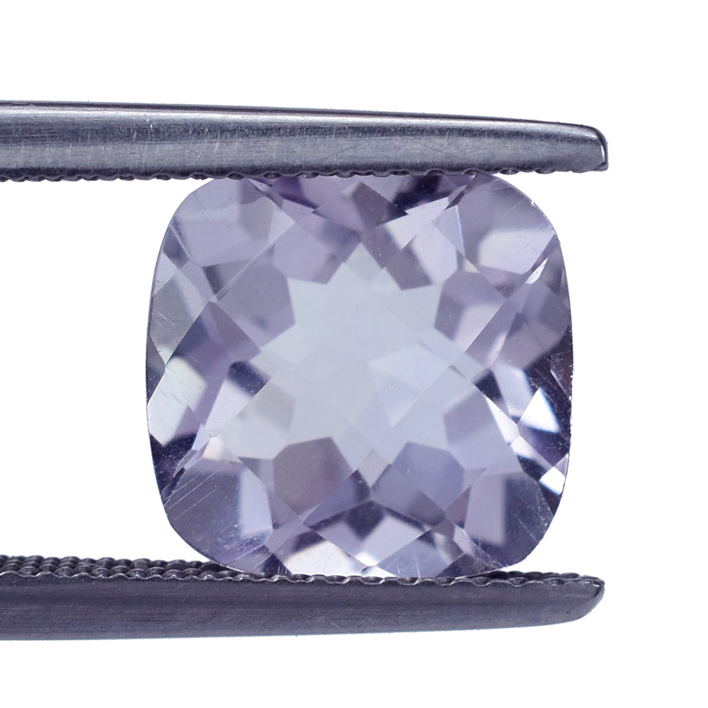 AMETHYST PINK CUSHION CHECKER CUT (AA/CLEAN) 10.00X10.00 MM 3.79 Cts