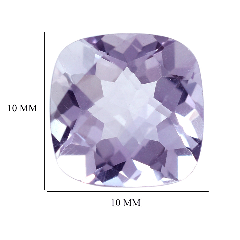 AMETHYST PINK CUSHION CHECKER CUT (AA/CLEAN) 10.00X10.00 MM 3.79 Cts