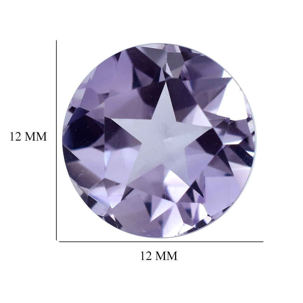 PINK AMETHYST PENTAGON CUT TABLE WITH STAR CUT BACK ROUND (AA\CLEAN) 12.00X12.00 MM 5.87 Cts.