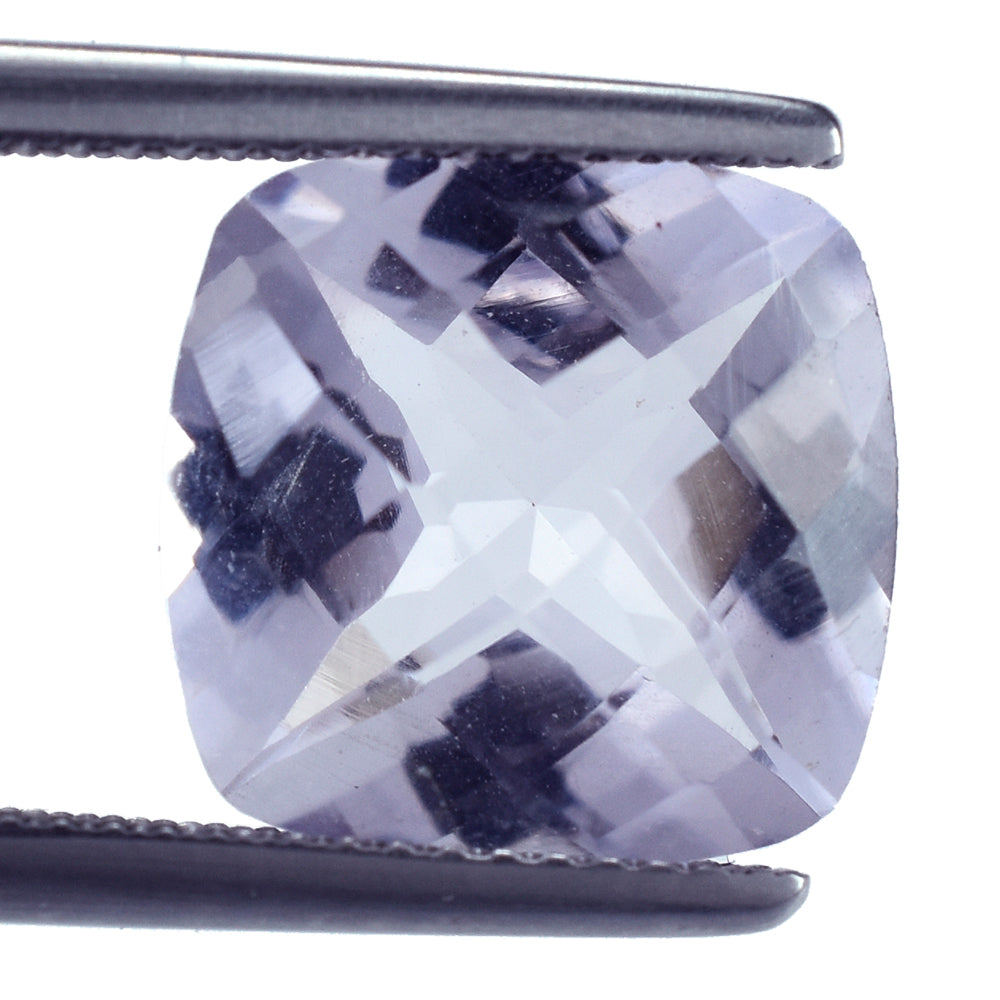 AMETHYST PINK CUSHION CHECKER CUT (AA/CLEAN) 12.00X12.00 MM 6.02 Cts