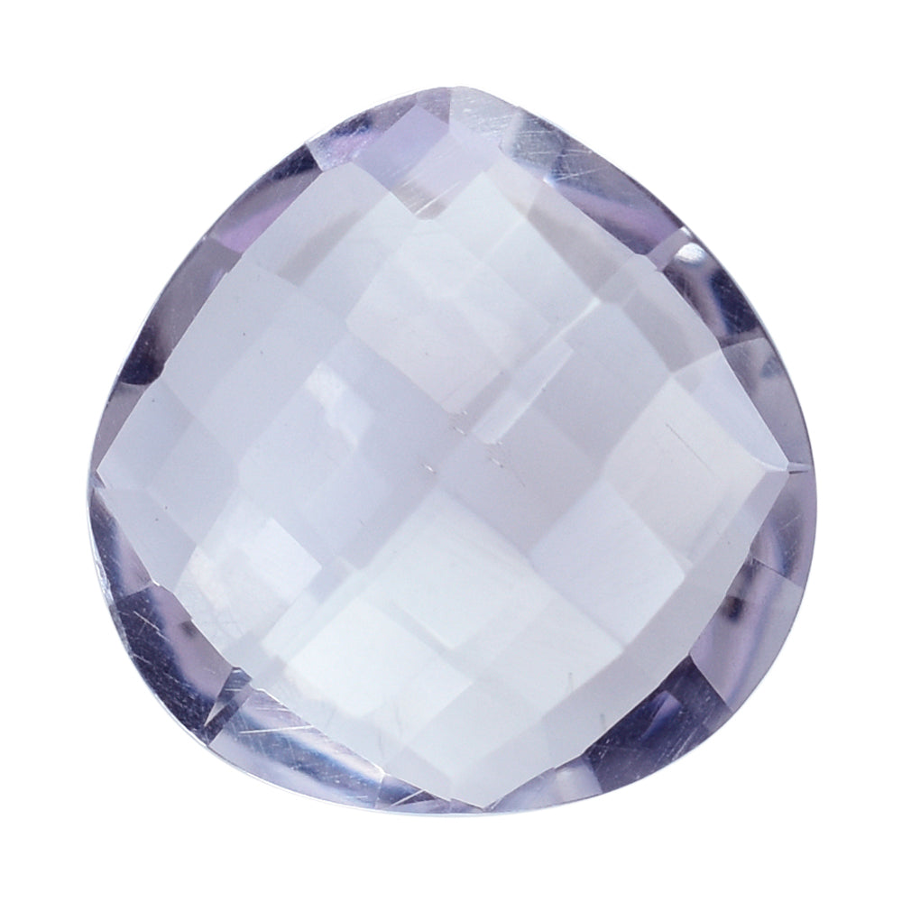 PINK AMETHYST CHECKER CUT BRIOLETTE HEART (AA\CLEAN) 11.00X11.00 MM 3.78 Cts.