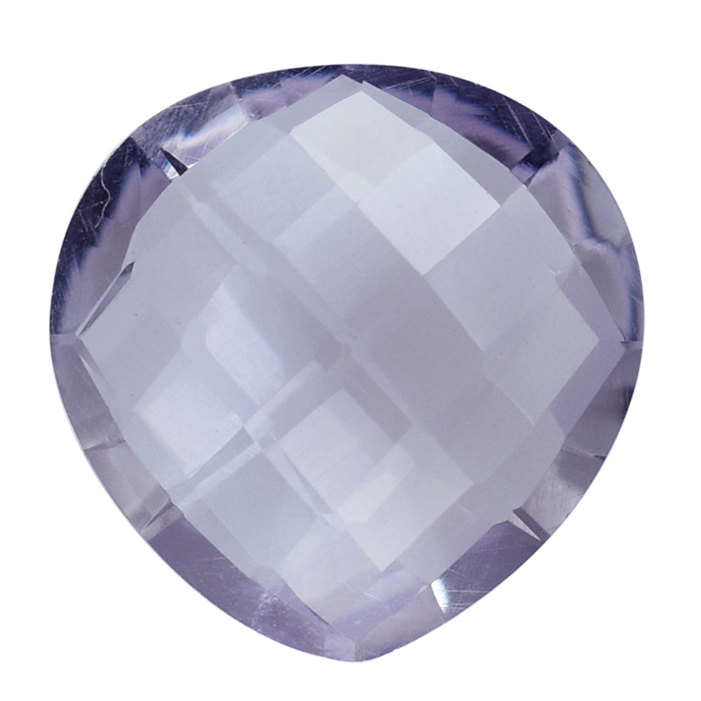 PINK AMETHYST CHECKER CUT BRIOLETTE HEART (AA\CLEAN) 11.00X11.00 MM 3.78 Cts.