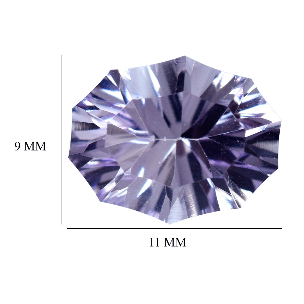 PINK AMETHYST CONCAVE CUT OVAL (A\CLEAN) 11.00X9.00 MM 3.20 Cts.