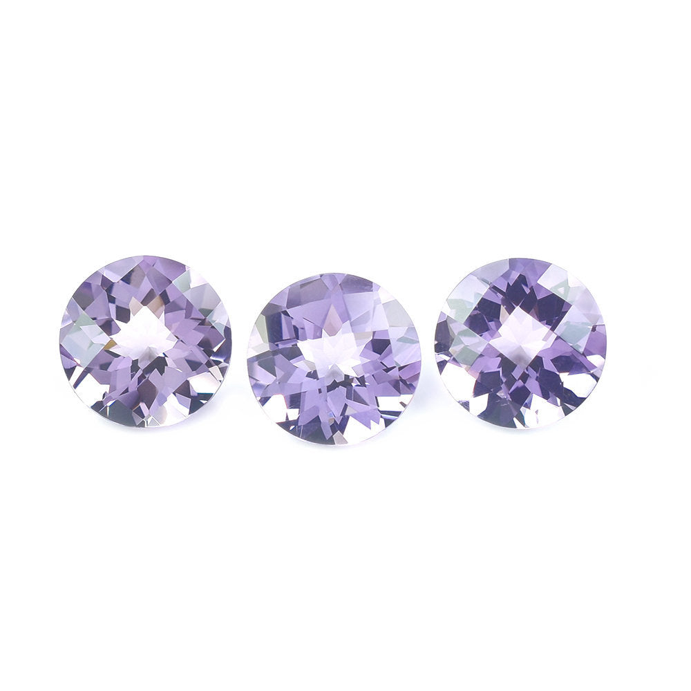 PINK AMETHYST CHECKER CUT ROUND (A\CLEAN) 10.00X10.00 MM 3.21 Cts.