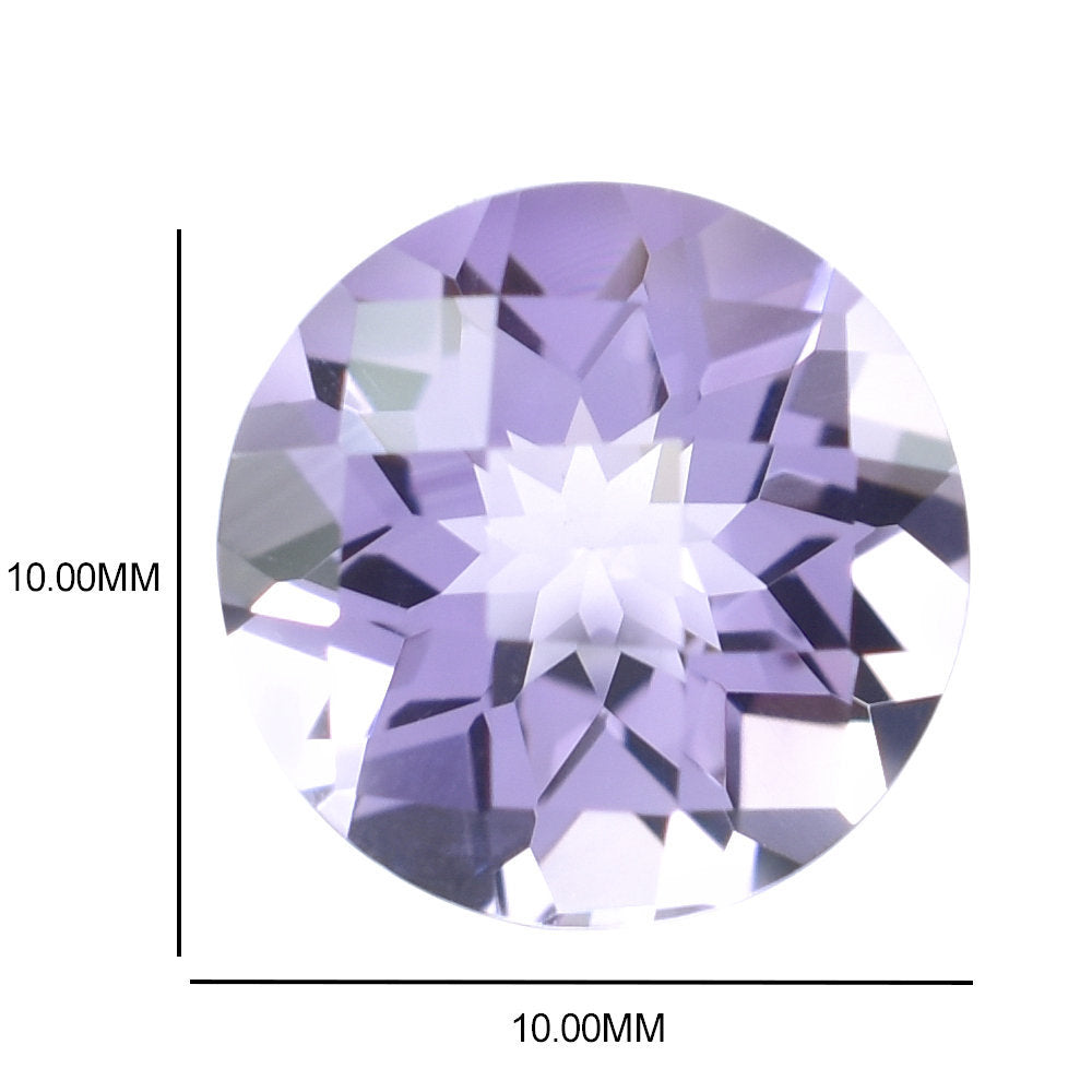 PINK AMETHYST CHECKER CUT ROUND (A\CLEAN) 10.00X10.00 MM 3.21 Cts.