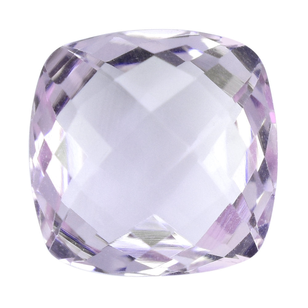 AMETHYST PINK CUSHION CHECKER CUT BRIOLETTE (A/CLEAN) 12.00X12.00 MM 6.17 Cts