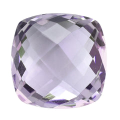 AMETHYST PINK CUSHION CHECKER CUT BRIOLETTE (A/CLEAN) 12.00X12.00 MM 6.17 Cts