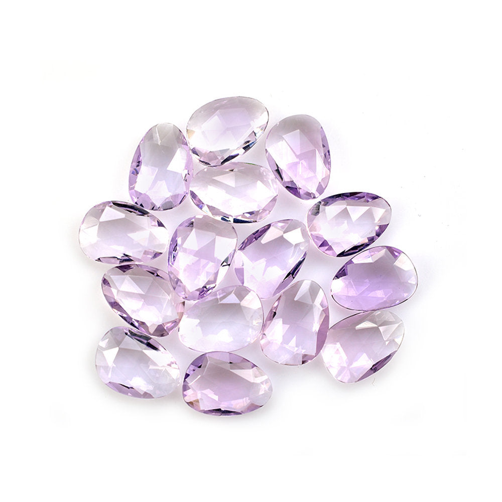 PINK AMETHYST ROSE CUT BRIOLETTE PEARISH (A\CLEAN) 14.00X10.00 MM 3.80 Cts.