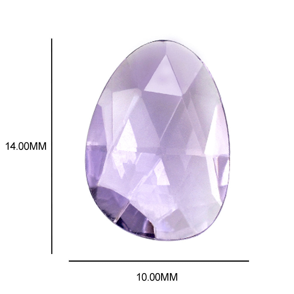 PINK AMETHYST ROSE CUT BRIOLETTE PEARISH (A\CLEAN) 14.00X10.00 MM 3.80 Cts.