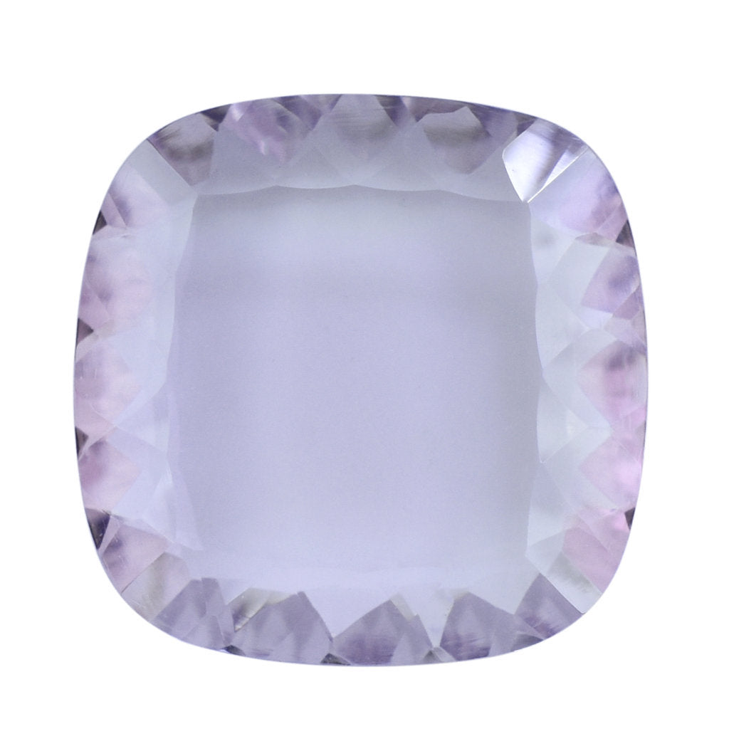 AMETHYST PINK CUSHION FLAT PLATE CONCAVE CUT (A/CLEAN) 12.00X12.00 MM  4.44Cts