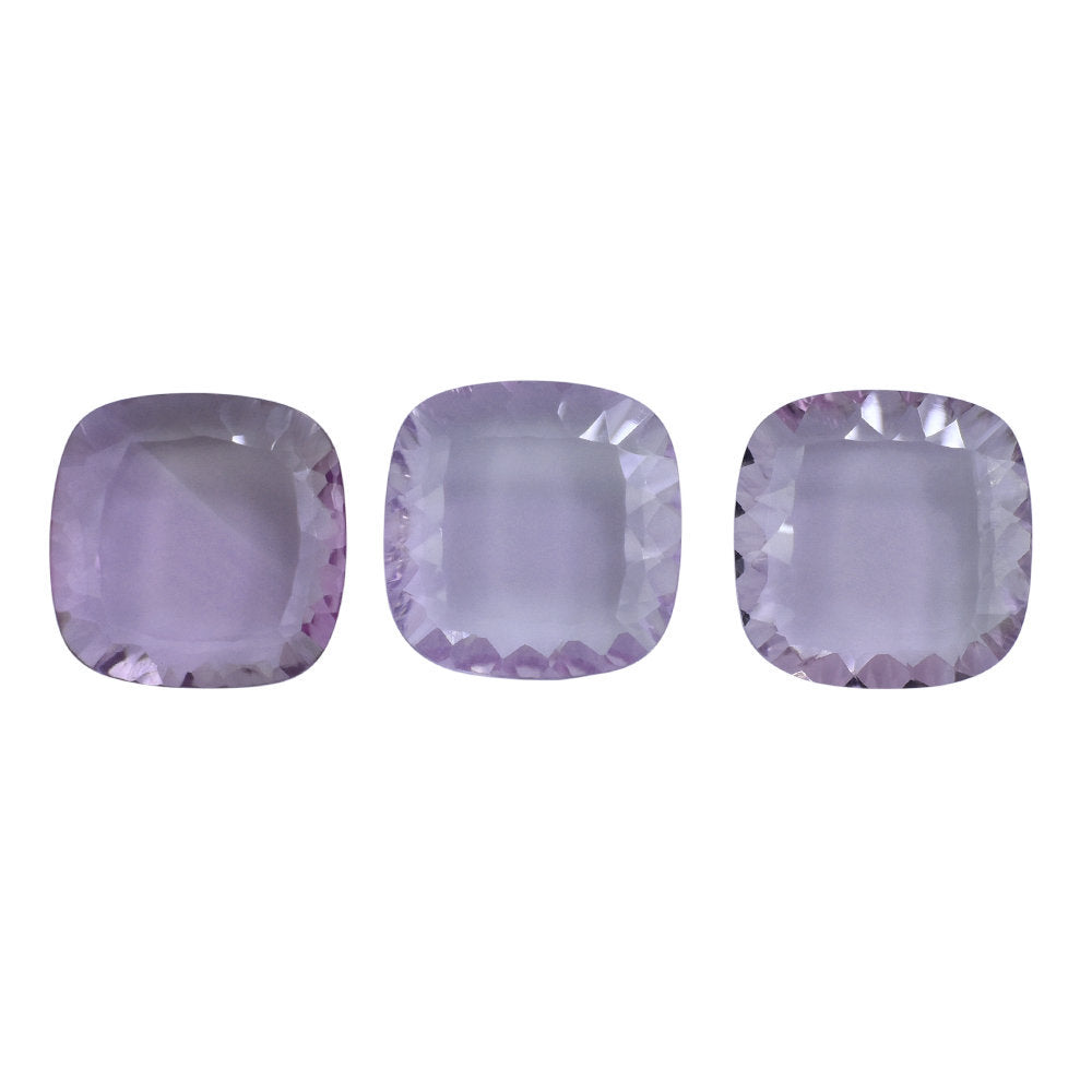 AMETHYST PINK CUSHION FLAT PLATE CONCAVE CUT (A/CLEAN) 12.00X12.00 MM  4.44Cts