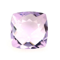 PINK AMETHYST ONE SIDE TABLE CUT & ONE SIDE CHECKER CUT ANTIQUE CUSHION (A\CLEAN) 12.00X12.00 MM 6.46 Cts.