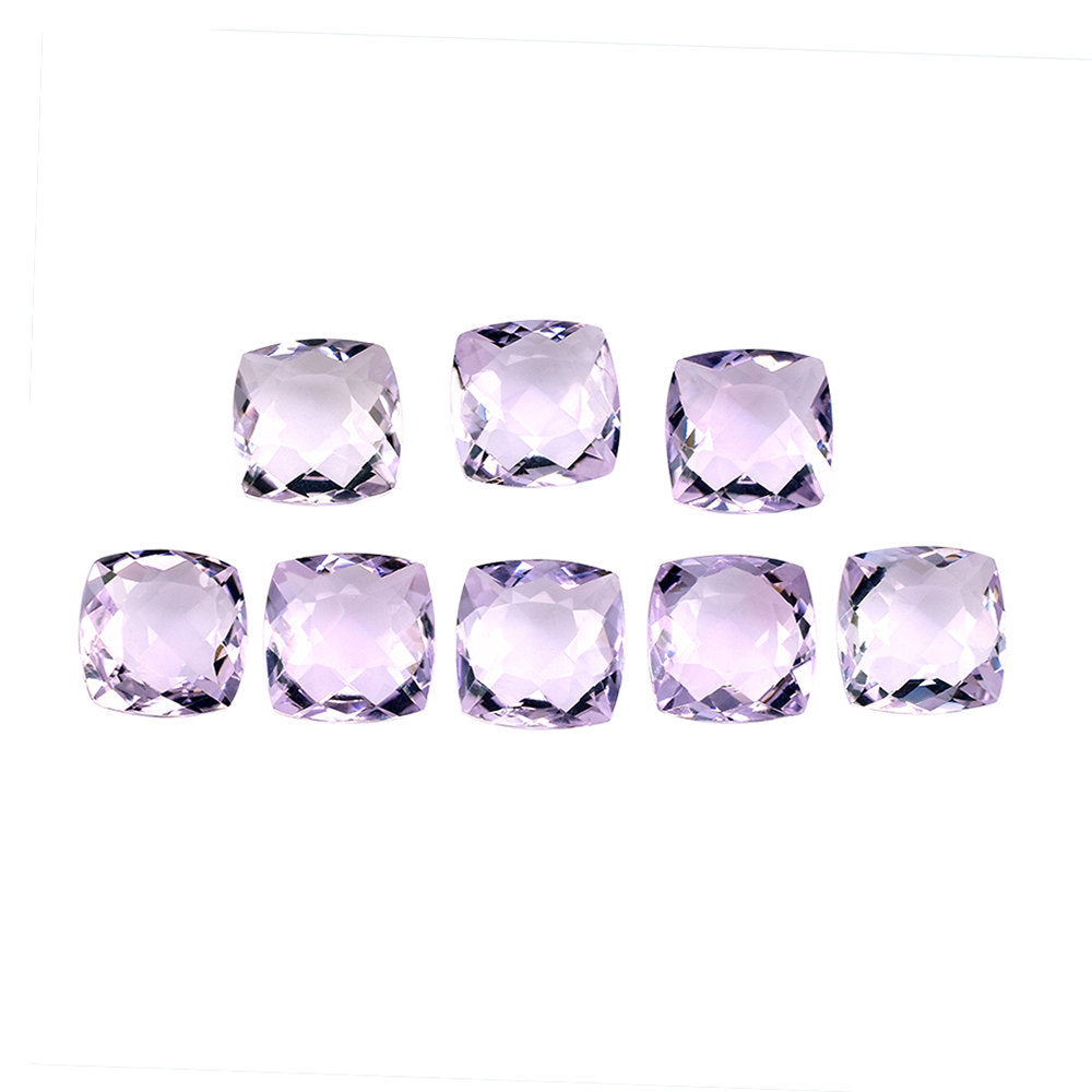 PINK AMETHYST ONE SIDE TABLE CUT & ONE SIDE CHECKER CUT ANTIQUE CUSHION (A\CLEAN) 12.00X12.00 MM 6.46 Cts.