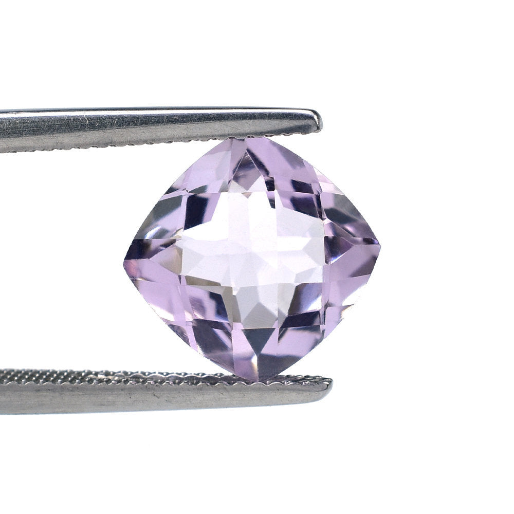 PINK AMETHYST CHECKER CUT CUSHION (A\CLEAN) 10.00X10.00 MM 3.79 Cts.