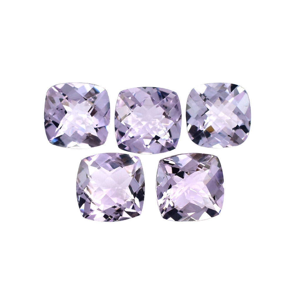 PINK AMETHYST CHECKER CUT CUSHION (A\CLEAN) 10.00X10.00 MM 3.79 Cts.