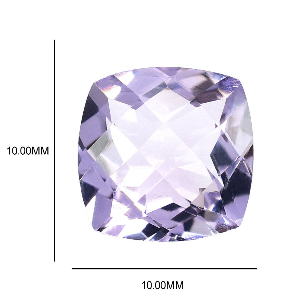 PINK AMETHYST CHECKER CUT CUSHION (A\CLEAN) 10.00X10.00 MM 3.79 Cts.