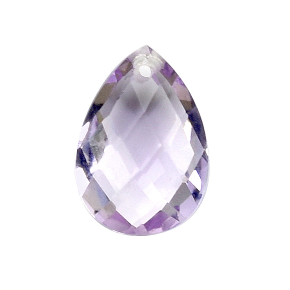 PINK AMETHYST CHECKER BRIOLETTE PEAR (AA\CLEAN) (FULL DRILL) 14.00X10.00 MM 4.26 Cts.