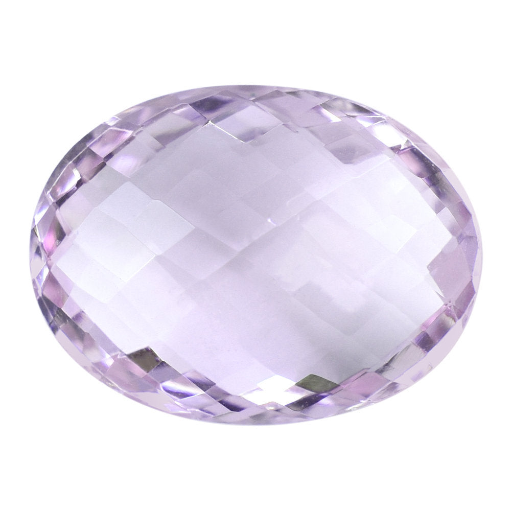 AMETHYST PINK OVAL CHECKER BRIOLETTE (AA/CLEAN) 16.00X12.00 MM 8.10 Cts