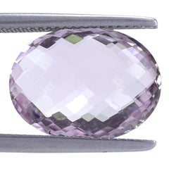 AMETHYST PINK OVAL CHECKER BRIOLETTE (AA/CLEAN) 16.00X12.00 MM 8.10 Cts