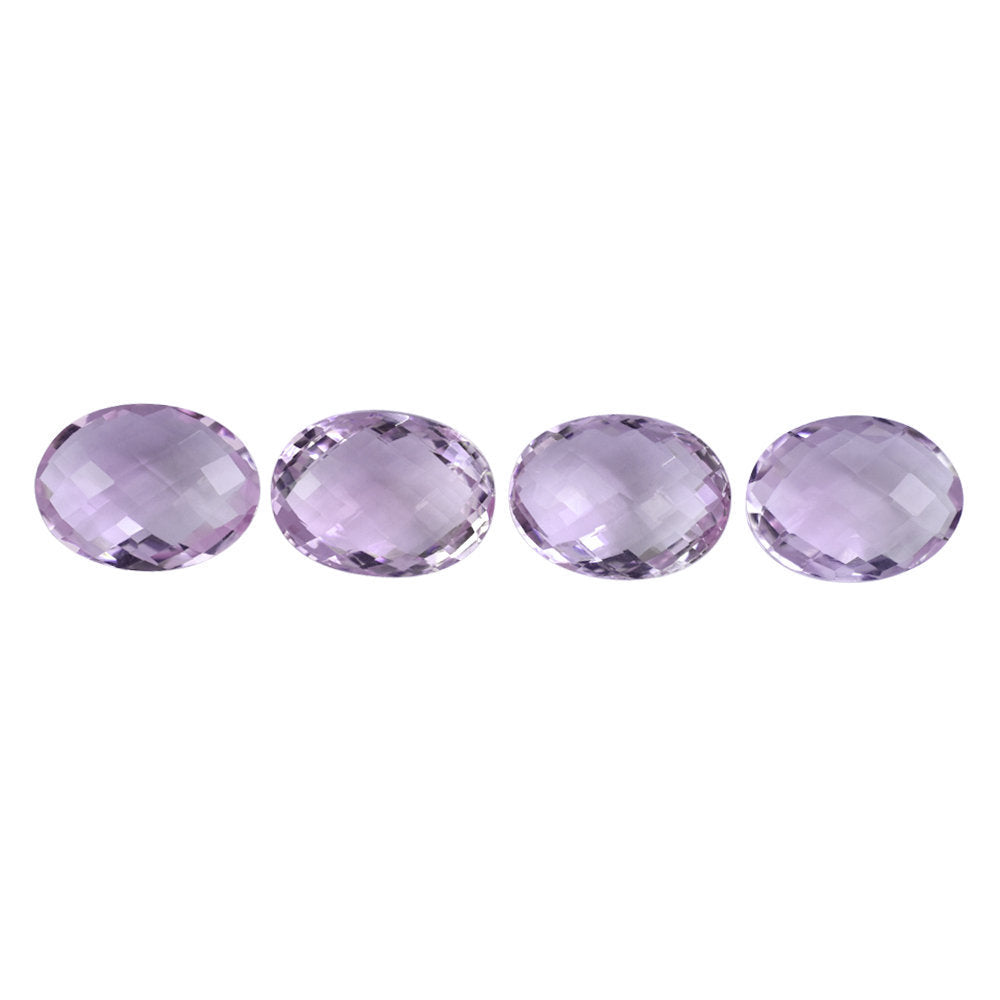 AMETHYST PINK OVAL CHECKER BRIOLETTE (AA/CLEAN) 16.00X12.00 MM 8.10 Cts