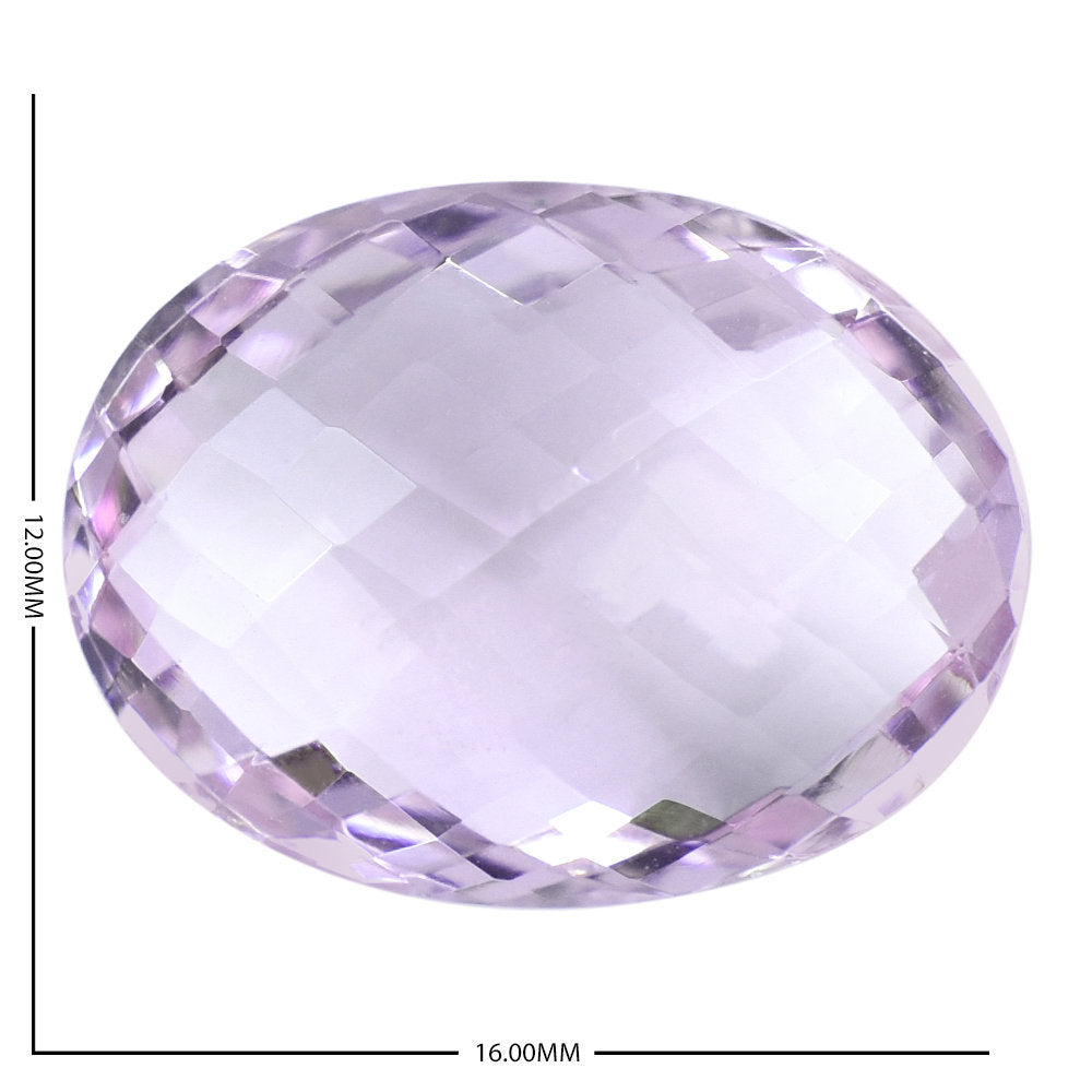 AMETHYST PINK OVAL CHECKER BRIOLETTE (AA/CLEAN) 16.00X12.00 MM 8.10 Cts