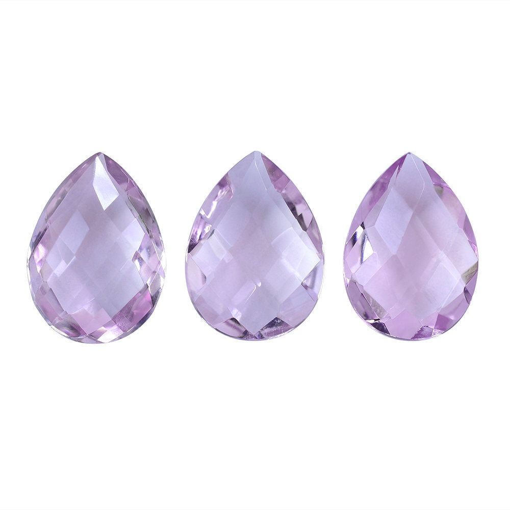 AMETHYST PINK PEAR CHECKER BRIOLETTE (AAA/CLEAN) 14.00X10.00 MM 4.21 Cts