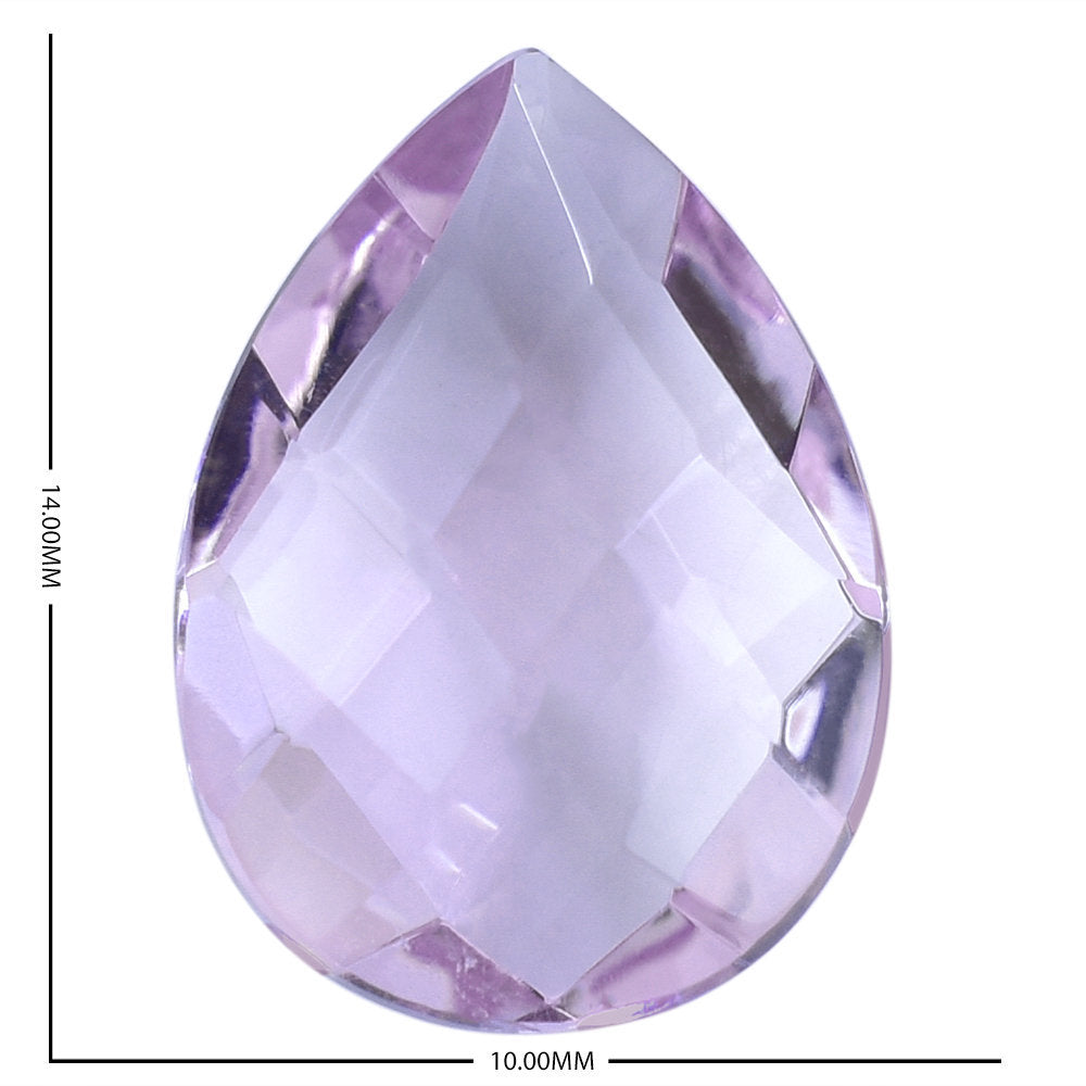 AMETHYST PINK PEAR CHECKER BRIOLETTE (AAA/CLEAN) 14.00X10.00 MM 4.21 Cts
