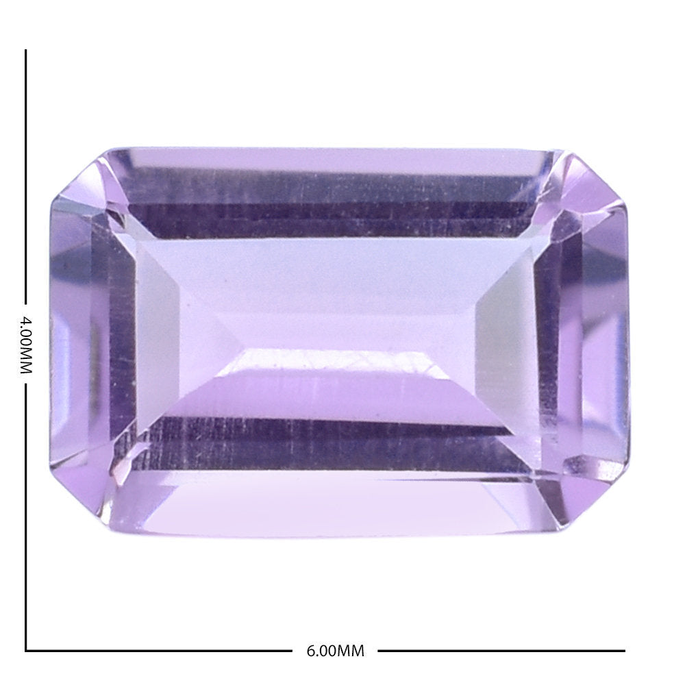 AMETHYST PINK OCTAGON STEP CUT (AAA/SI) 6.00X4.00 MM 0.49 Cts