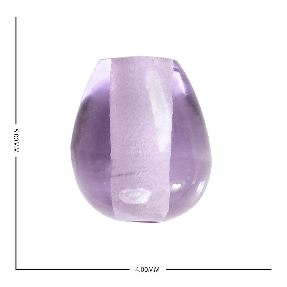 AMETHYST PINK DROP PLAIN (AA/CLEAN) (FULL DRILL 1.00MM) 5.00X4.00 MM 0.59 Cts