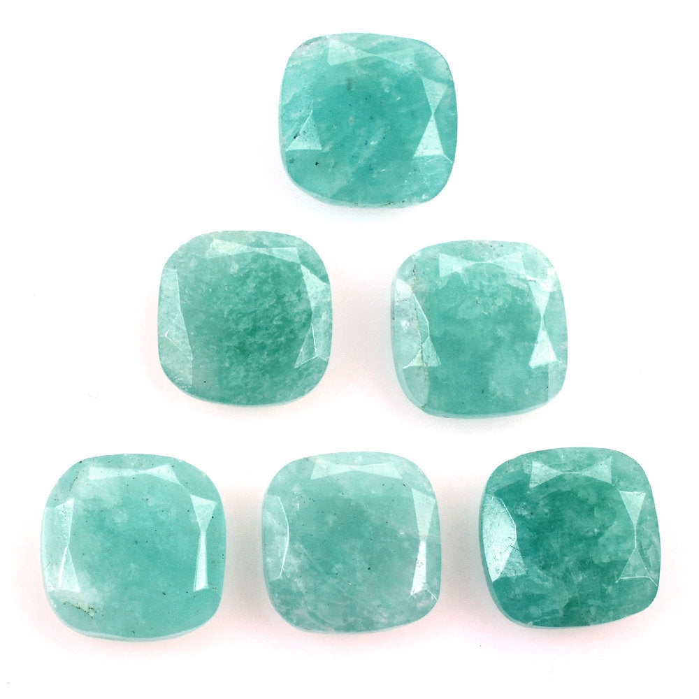 BLUE AMAZONITE BOTH SIDE TABLE CUT CUSHION 8MM 1.60 Cts.