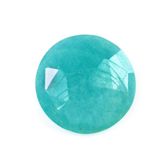 BLUE AMAZONITE ONE SIDE TABLE CUT & ONE SIDE ROSE CUT ROUND 10MM 2.31 Cts.