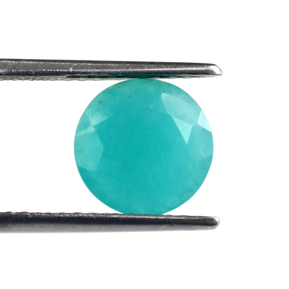 BLUE AMAZONITE ONE SIDE TABLE CUT & ONE SIDE ROSE CUT ROUND 10MM 2.31 Cts.