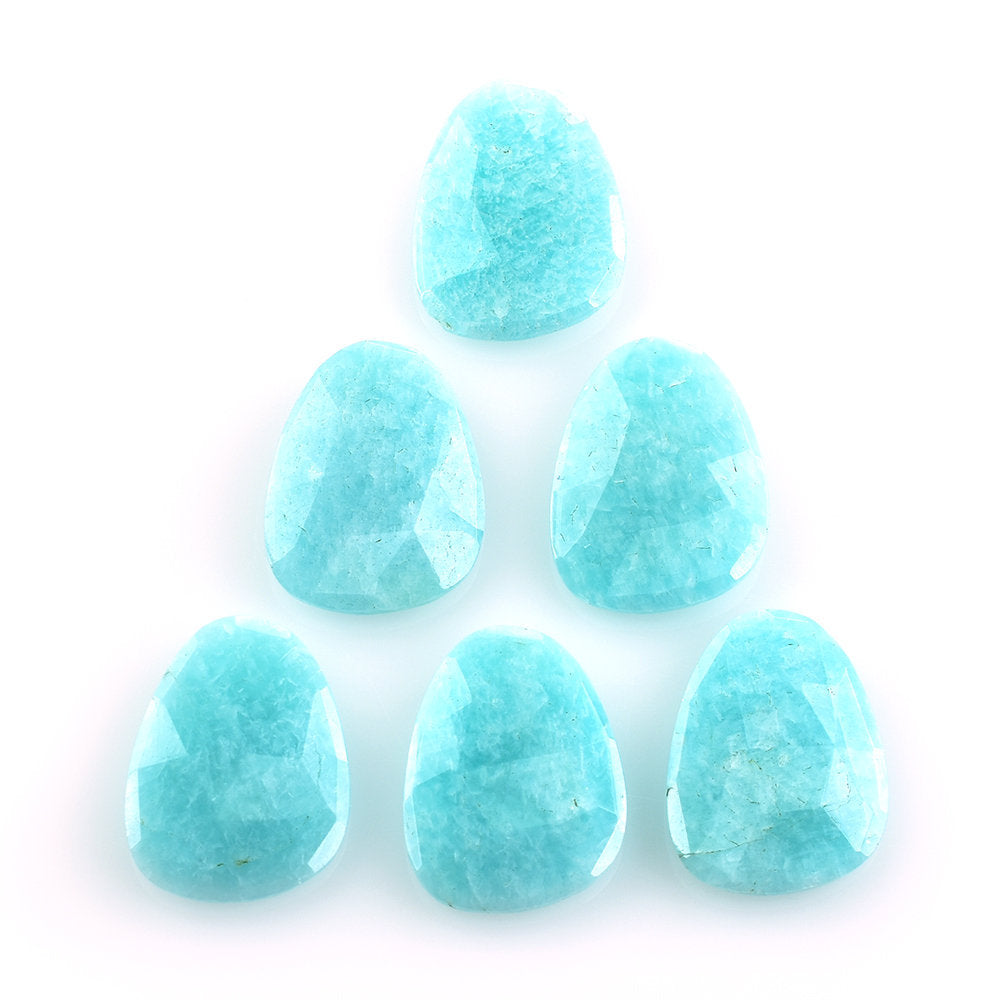 AMAZONITE ROSE CUT BRIOLETTE PEARISH 20X15MM 7.79 Cts.