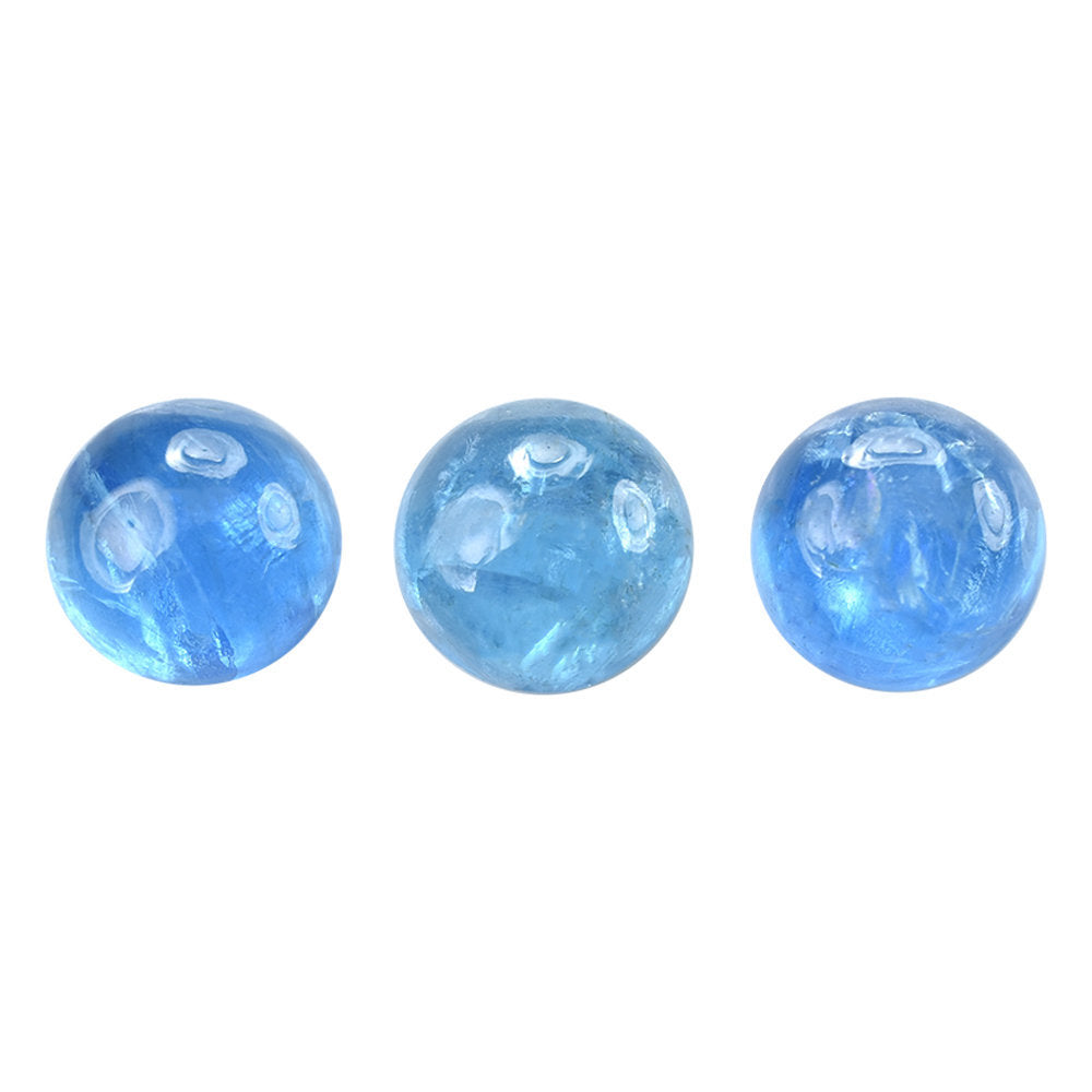 NEON BLUE APATITE ROUND CAB (HI) 6MM 1.02 Cts.