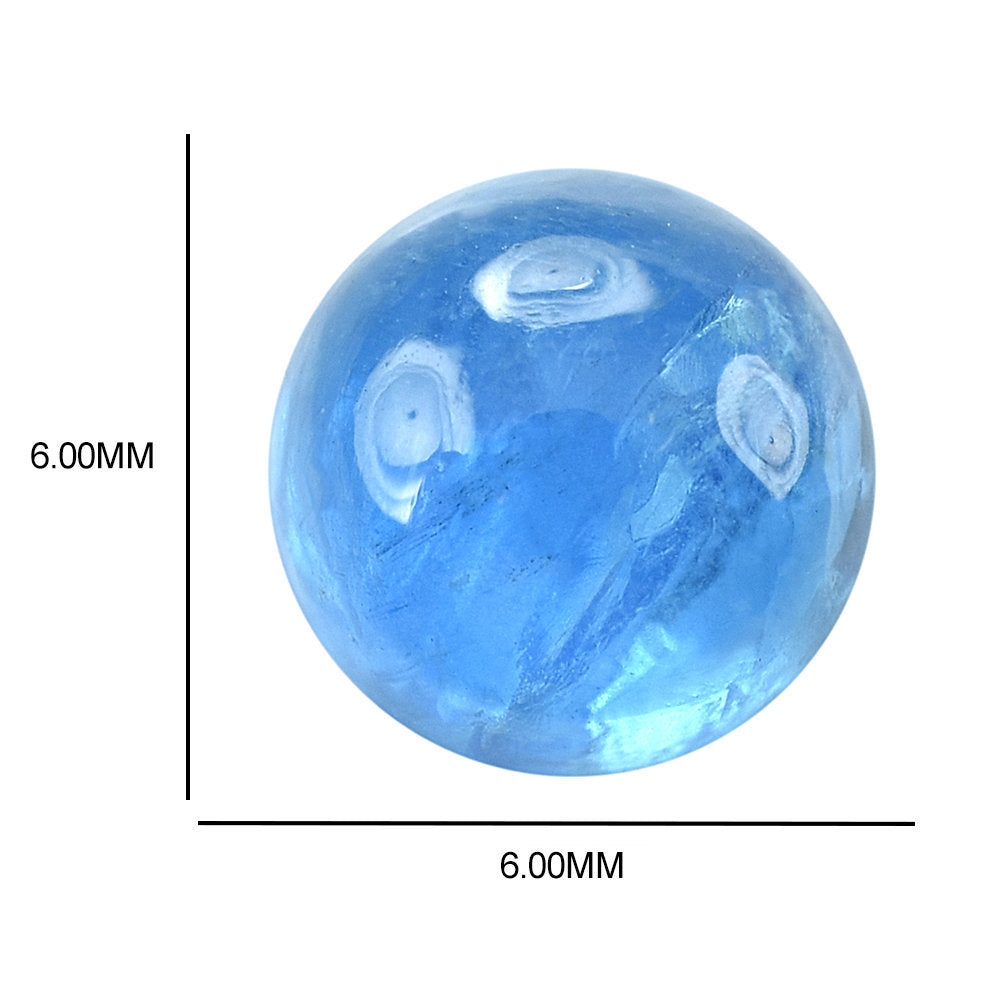 NEON BLUE APATITE ROUND CAB (HI) 6MM 1.02 Cts.
