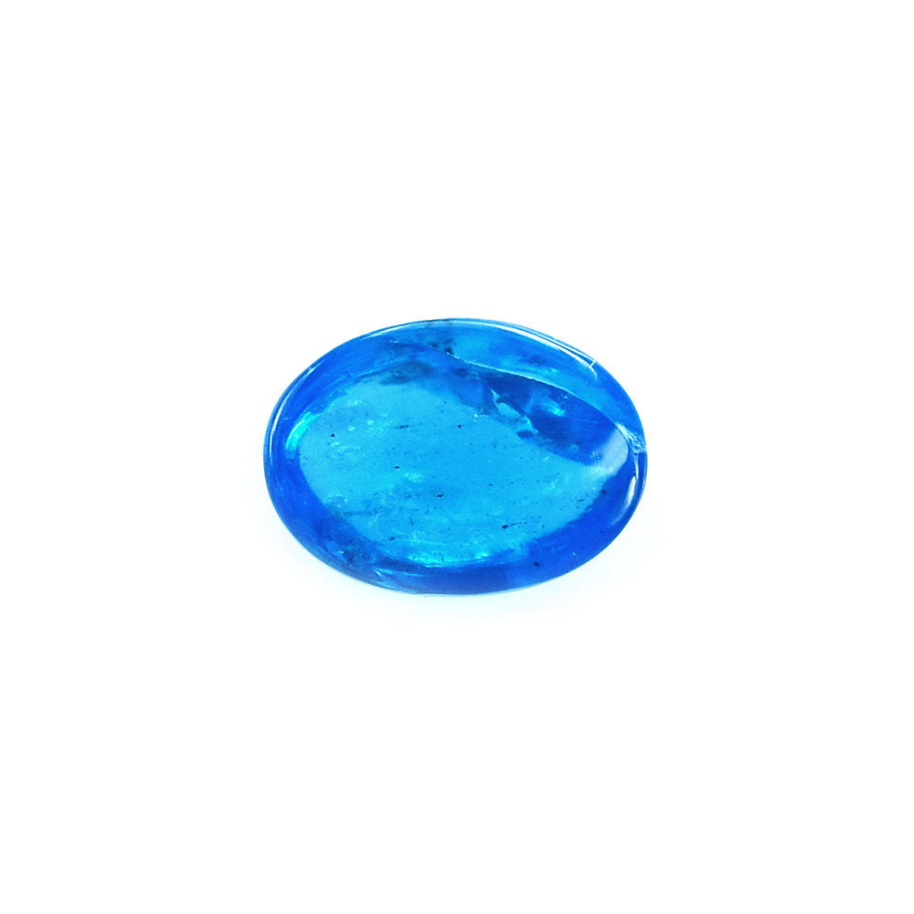 NEON BLUE APATITE PLAIN OVAL CAB (HI) 7X5MM 0.87 Cts.